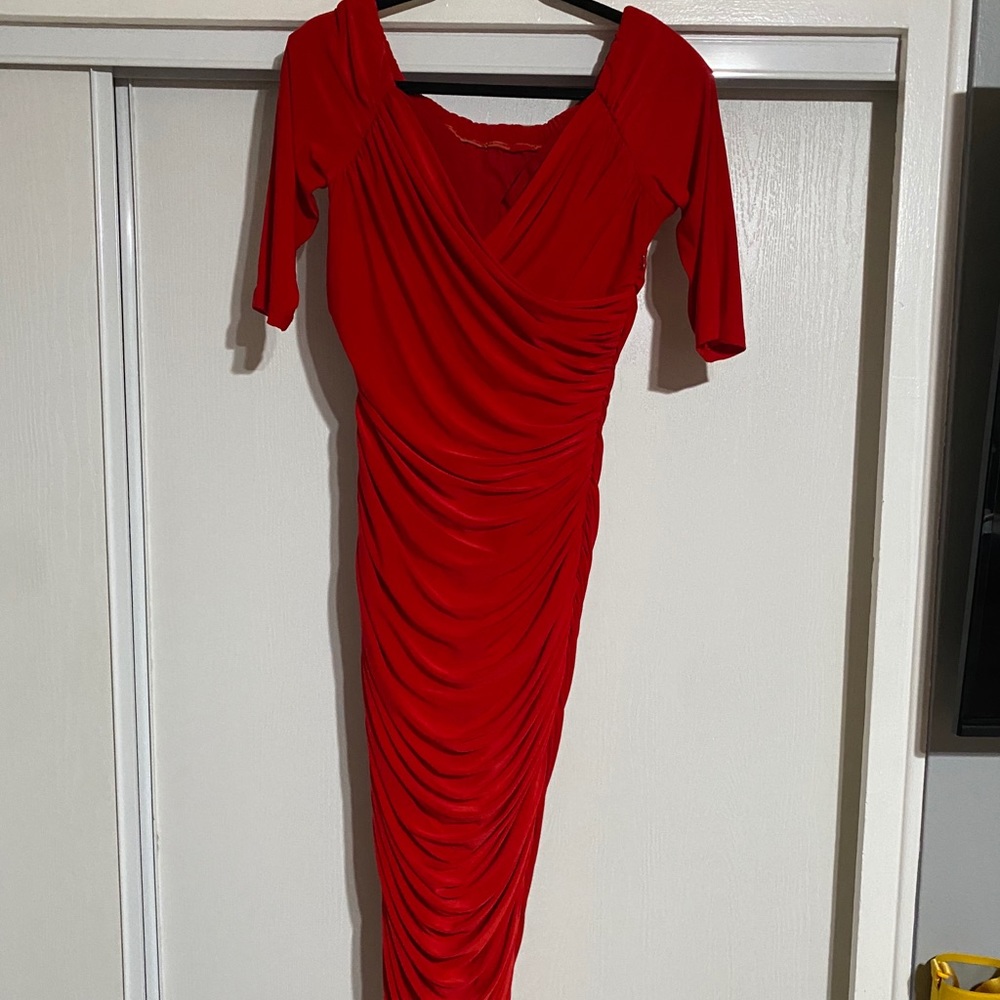 Pinup Girl Clothing Red Wiggle Dress